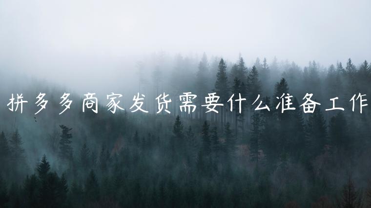 拼多多商家發(fā)貨需要什么準(zhǔn)備工作